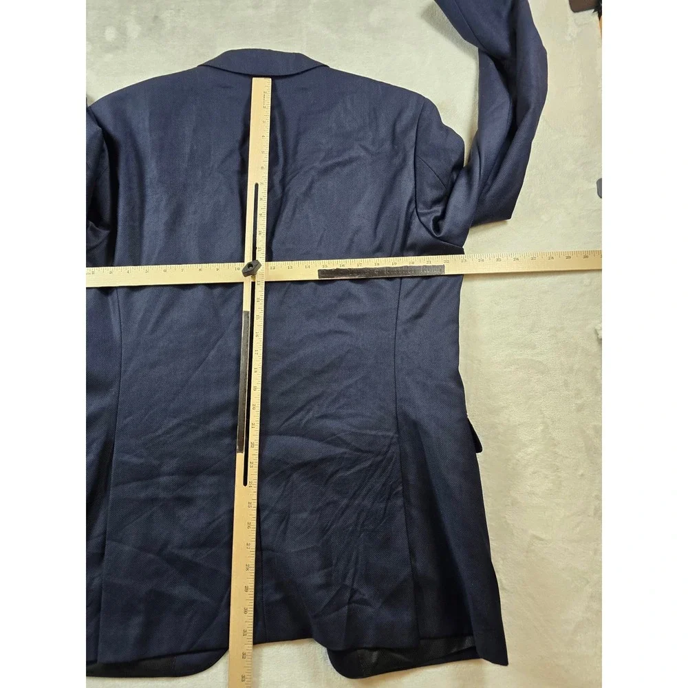 Hugo Boss Blazer Mens 46L 46 Navy Blue 100% Virgin Wool Jeffery Sport Coat